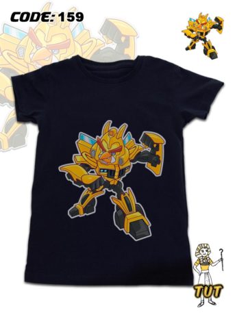 TUT-Round-Cotton-T-Shirt-Short-Sleeve-Kids-Blue-Black-T2RTK00BB00159-Printed-Angry-Birds-Transformers-Bumblebee