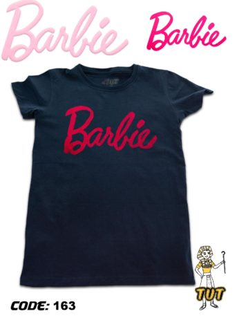 TUT-Round-Cotton-T-Shirt-Short-Sleeve-Kids-Blue-Black-T2RTK00BB00163-Printed-Barbie