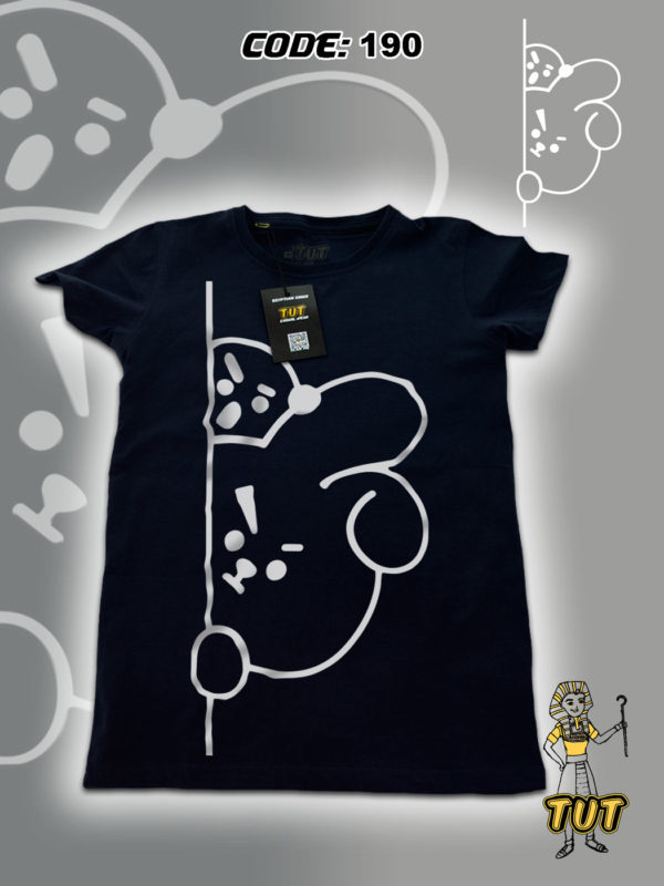 TUT-Round-Cotton-T-Shirt-Short-Sleeve-Kids-Blue-Black-T2RTK00BB00190-Printed-BT21-Cooky-Shooky