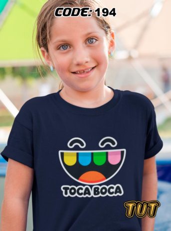 TUT-Round-Cotton-T-Shirt-Short-Sleeve-Kids-Blue-Black-T2RTK12BB00194-Printed-TOCA-BOCA-Mode