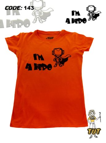 TUT-Round-Cotton-T-Shirt-Short-Sleeve-Kids-Blue-Phosphoric-Orange-T2RTK00PO00143-Printed-Im-Hero