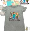 TUT-Round-Cotton-T-Shirt-Short-Sleeve-Kids-Gray-T2RTK00GR00167-Printed-Minecraft