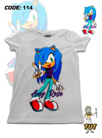 TUT-Round-Cotton-T-Shirt-Short-Sleeve-Kids-Off-White-T2RTK00OW00114-Printed-Sonic-Amy-Rose