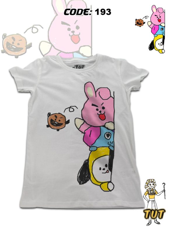 TUT-Round-Cotton-T-Shirt-Short-Sleeve-Kids-Off-White-T2RTK00OW00193-Printed-BT21-Cooky-Shooky-Mang-CHIMMY