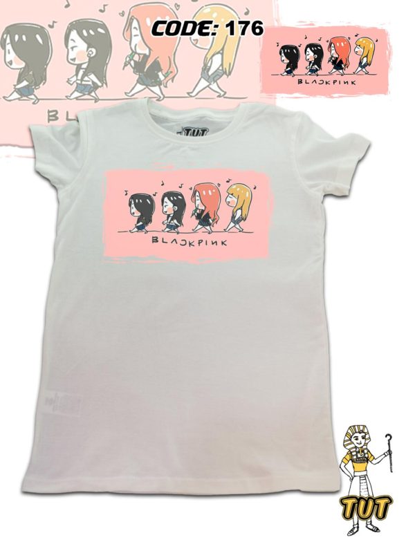 TUT-Round-Cotton-T-Shirt-Short-Sleeve-Kids-Off-White-T2RTK0OW00176-Printed-Black-Pink-Little-Girls