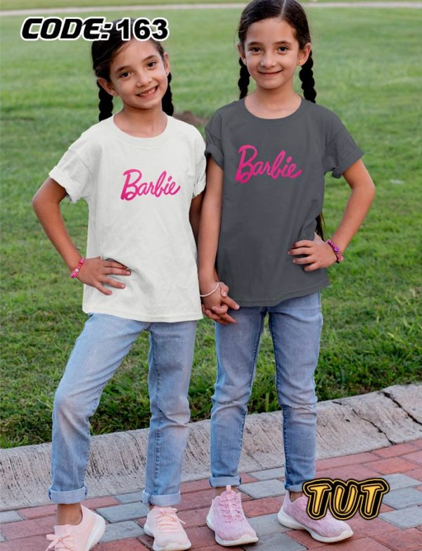 TUT-Round-Cotton-T-Shirt-Short-Sleeve-Kids-Off-White-T2RTK14OW00163-Printed-Barbie-Model