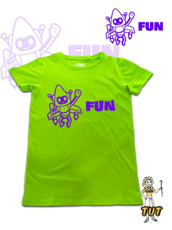 TUT-Round-Cotton-T-Shirt-Short-Sleeve-Kids-Phosphoric-Green-T2RTK00PG00146-Fun