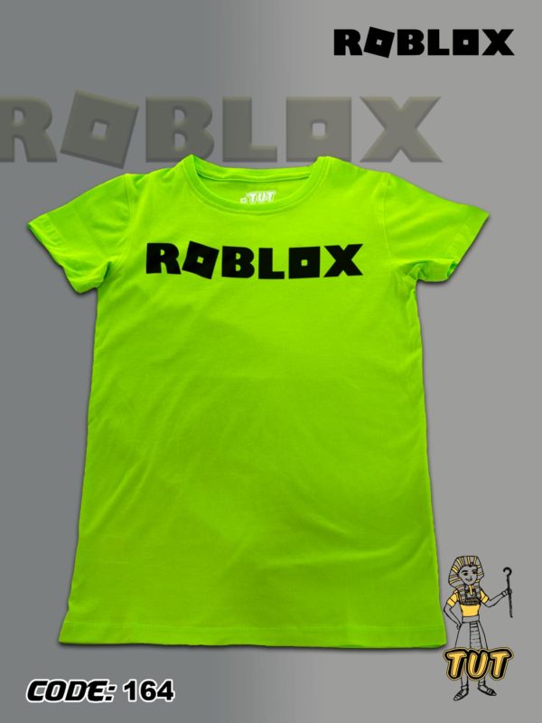 TUT-Round-Cotton-T-Shirt-Short-Sleeve-Kids-Phosphoric-Green-T2RTK00PG00164-Printed-Roblox
