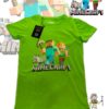 TUT-Round-Cotton-T-Shirt-Short-Sleeve-Kids-Phosphoric-Green-T2RTK00PG00167-Printed-Minecraft