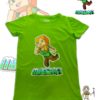 TUT-Round-Cotton-T-Shirt-Short-Sleeve-Kids-Phosphoric-Green-T2RTK00PG00168-Printed-Minecraft-Alex-Graphic