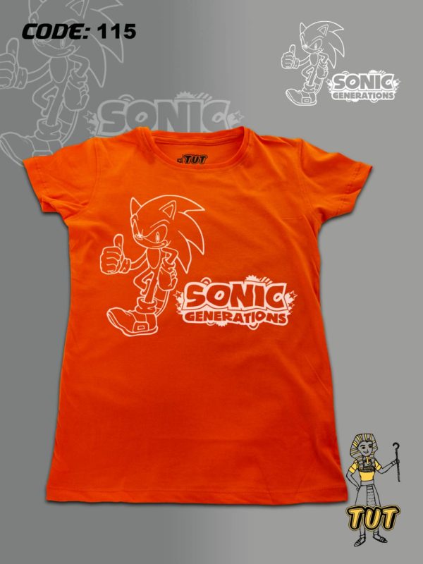 TUT-Round-Cotton-T-Shirt-Short-Sleeve-Kids-Phosphoric-Orange-T2RTK00PO00115-Printed-Sonic-Generations-Model