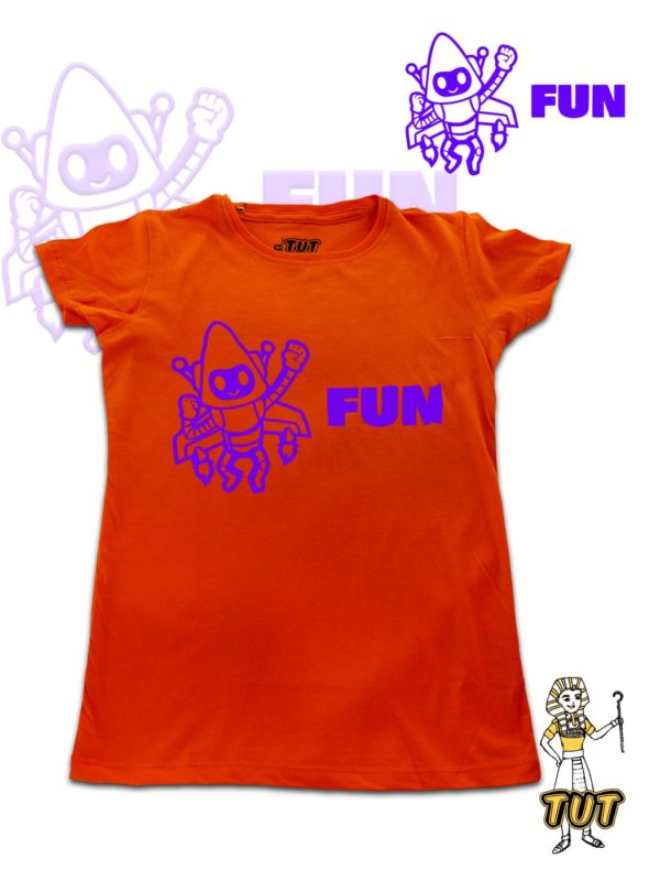 TUT-Round-Cotton-T-Shirt-Short-Sleeve-Kids-Phosphoric-Orange-T2RTK00PO00146-Fun