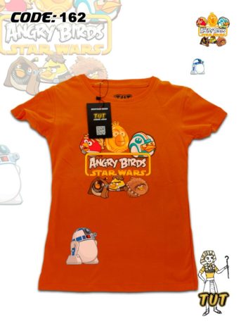 TUT-Round-Cotton-T-Shirt-Short-Sleeve-Kids-Phosphoric-Orange-T2RTK00PO00162-Angry-Birds-Star-Wars