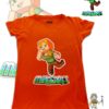 TUT-Round-Cotton-T-Shirt-Short-Sleeve-Kids-Phosphoric-Orange-T2RTK00PO00168-Printed-Minecraft-Alex-Graphic