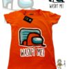TUT-Round-Cotton-T-Shirt-Short-Sleeve-Kids-Phosphoric-Orange-T2RTK00PO00172-Printed-Among-US-Wasnt-Me