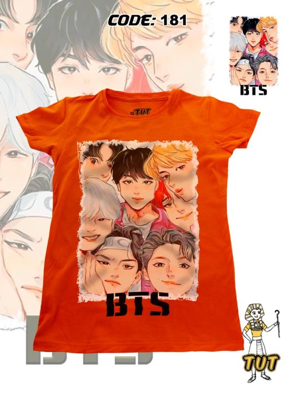 TUT-Round-Cotton-T-Shirt-Short-Sleeve-Kids-Phosphoric-Orange-T2RTK00PO00181-Printed-BTS-Portrait