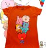 TUT-Round-Cotton-T-Shirt-Short-Sleeve-Kids-Phosphoric-Orange-T2RTK00PO00191-Printed-BT21-Line-Friends