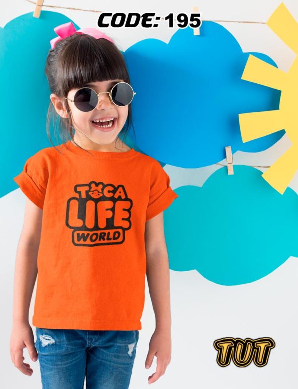 TUT-Round-Cotton-T-Shirt-Short-Sleeve-Kids-Phosphoric-Orange-T2RTK06PO00195-TOCA-LIFE-WORLD-Model