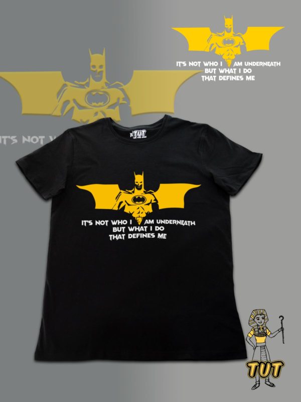 TUT-Slim-Fit-Cotton-Round-T-Shirt-Short-Sleeve-Men-Black-T2RTM00BK00133-Printed-Batman-What-I-do-that-defines-me