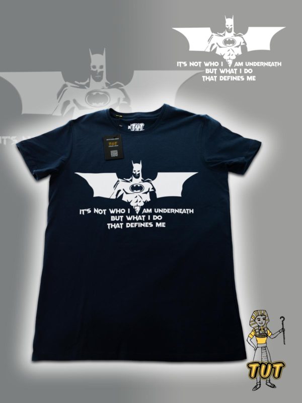 TUT-Slim-Fit-Cotton-Round-T-Shirt-Short-Sleeve-Men-Blue-Black-T2RTM00BB00133-Printed-Batman-What-I-do-that-defines-me