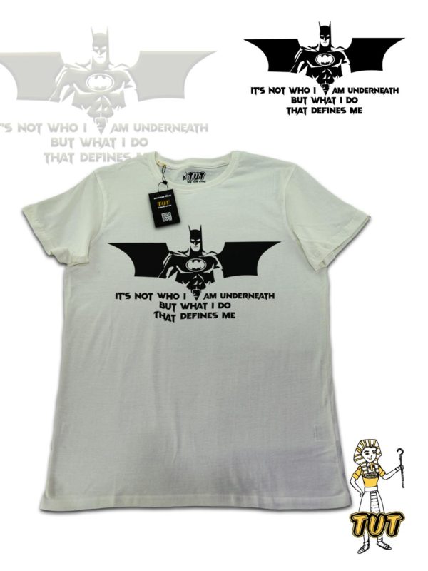 TUT-Slim-Fit-Cotton-Round-T-Shirt-Short-Sleeve-Men-Off-White-T2RTM00OW00133-Printed-Batman-What-I-do-that-defines-me