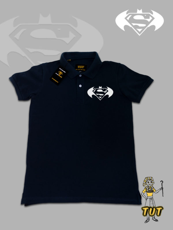 TUT-Slim-Fit-Polo-T-Shirt-Short-Sleeve-Men-Blue-Black-T2PLM00BB00132-Printed-Batman-Superman