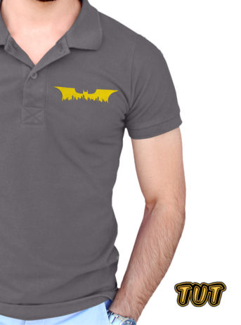 TUT-Slim-Fit-Polo-T-Shirt-Short-Sleeve-Men-Gray-T2PLM00GR00138-Printed-Batman-Mode