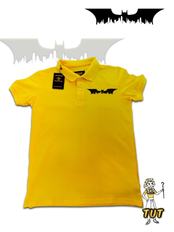 TUT-Slim-Fit-Polo-T-Shirt-Short-Sleeve-Men-Yellow-T2PLM00YL00138-Printed-Batman