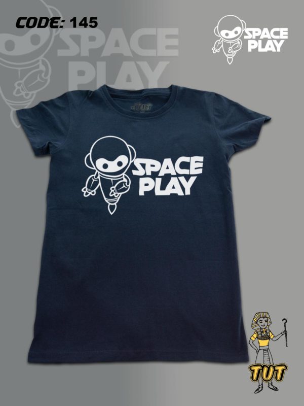 TUT-Slim-Fit-Round-Cotton-T-Shirt-Short-Sleeve-Kids-Blue-Black-T2RTK00BB00145-Printed-Space-Play