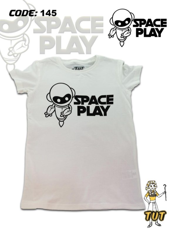 TUT-Slim-Fit-Round-Cotton-T-Shirt-Short-Sleeve-Kids-Off-White-T2RTK00OW00145-Printed-Space-Play