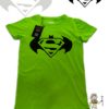 TUT-Slim-Fit-Round-Cotton-T-Shirt-Short-Sleeve-Kids-Phosphoric-Green-T2RTK00PG00132-Printed-Batman-Superman