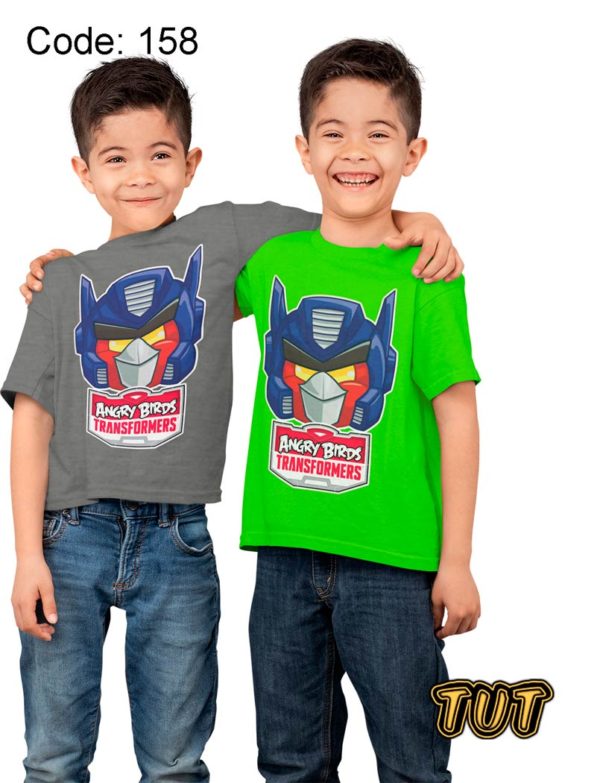 TUT-Slim-Fit-Round-Cotton-T-Shirt-Short-Sleeve-Kids-T2RTK000000158-Printed-Angry-Birds-Optimus-Prime-Models