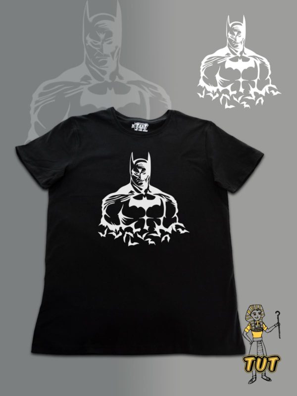 TUT-Slim-Fit-Round-Cotton-T-Shirt-Short-Sleeve-Men-Black-T2RTM00BK00128-Front-Printed-Darknight-Batman