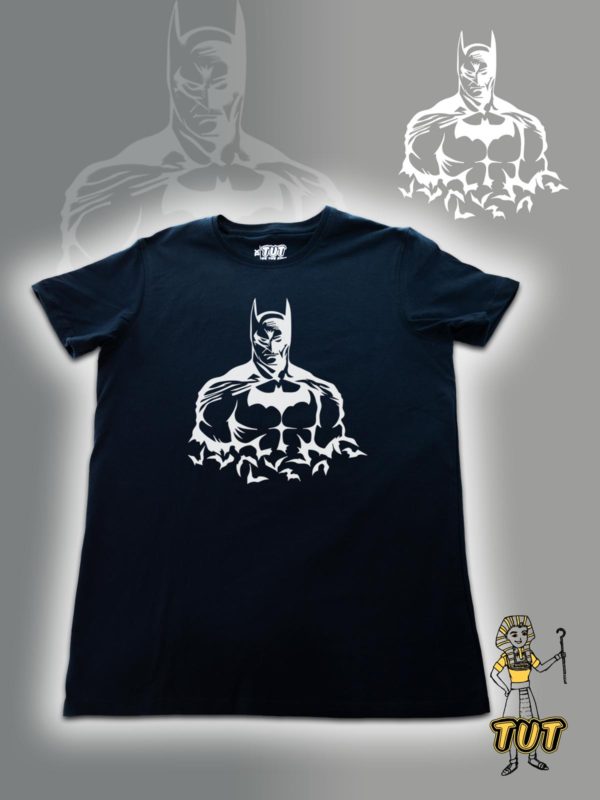 TUT-Slim-Fit-Round-Cotton-T-Shirt-Short-Sleeve-Men-Blue-Black-T2RTM00BB00128-Front-Printed-Darknight-Batman