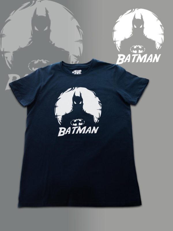 TUT-Slim-Fit-Round-Cotton-T-Shirt-Short-Sleeve-Men-Blue-Black-T2RTM00BB00135-Printed-Batman-Art