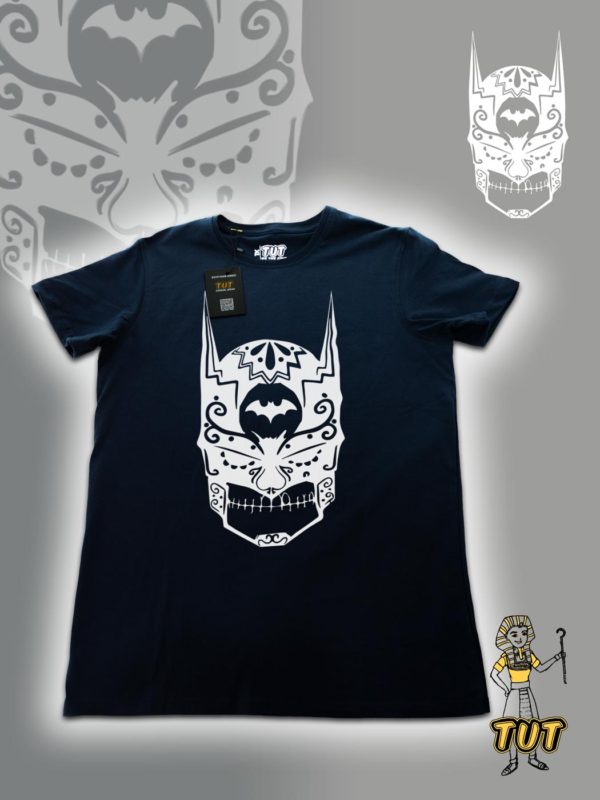 TUT-Slim-Fit-Round-Cotton-T-Shirt-Short-Sleeve-Men-Blue-Black-T2RTM00BB00137-Printed-Batman-Skull-Model