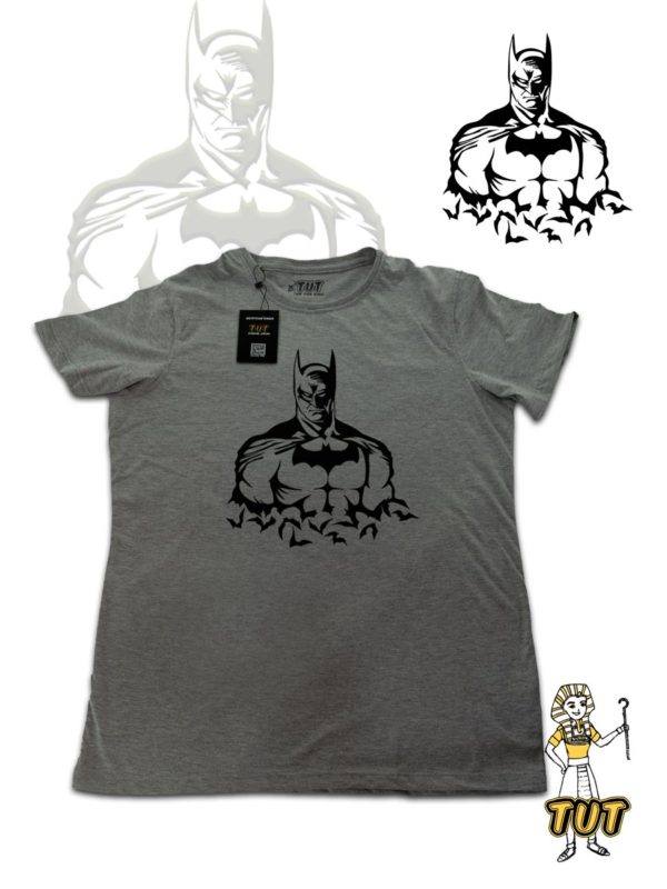 TUT-Slim-Fit-Round-Cotton-T-Shirt-Short-Sleeve-Men-Gray-T2RTM00GR00128-Front-Printed-Darknight-Batman