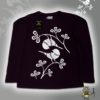 TUT-Slim-Fit-Round-T-Shirt-Long-Sleeve-Women-Dark-Purple-T2RTW00DP00127-Front-Printed-Birds-Flowers