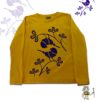 TUT-Slim-Fit-Round-T-Shirt-Long-Sleeve-Women-Mutard-Yellow-T2RTW00MY00127-Front-Printed-Birds-Flowers