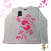 TUT-Slim-Fit-Round-T-Shirt-Long-Sleeve-Women-Off-White-T2RTW00OW00127-Front-Printed-Birds-Flowers