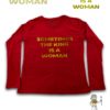 TUT-Slim-Fit-Round-T-Shirt-Long-Sleeve-Women-Red-T2RLW00RD00092-Printed-Quotations-The-king-is-Woman
