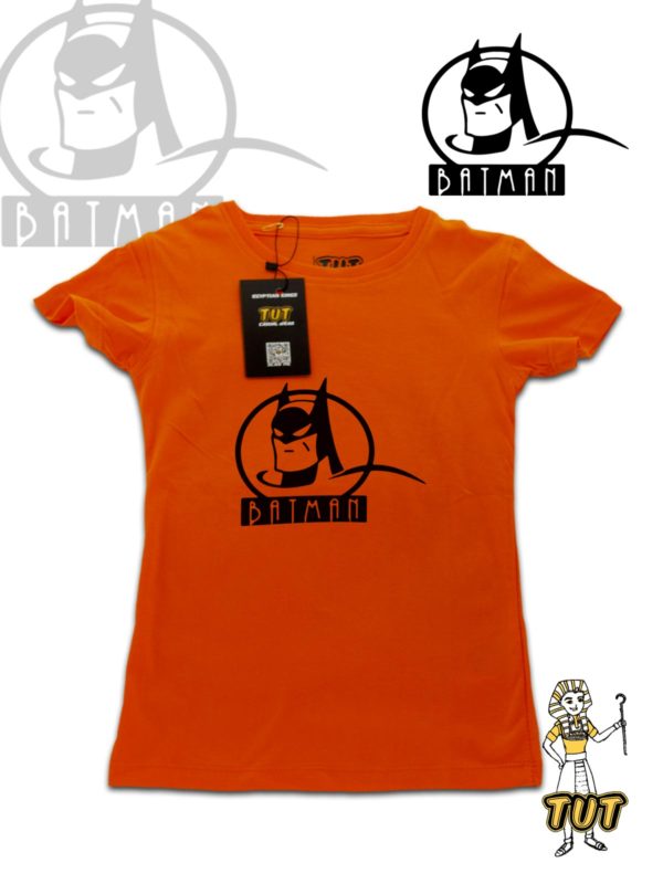 TUT-Slim-Fit-Round-T-Shirt-Short-Sleeve-Kids-04-06-08-Orange-T2RTK06PO00129-Front-Printed-Batman
