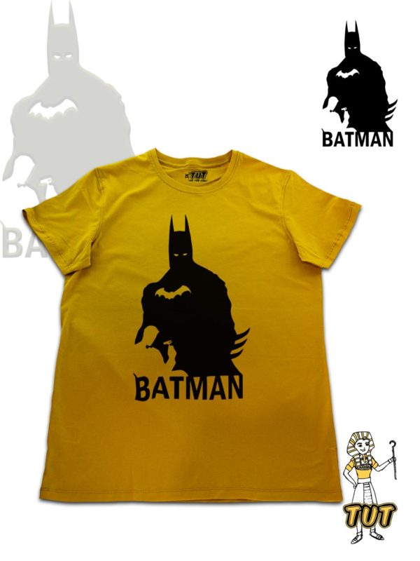 TUT-Slim-Fit-Round-T-Shirt-Short-Sleeve-Men-Mustard-Yellow-T2RTM00MY00134-Printed-Batman-Justice-League