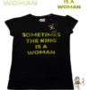 TUT-Slim-Fit-Round-T-Shirt-Short-Sleeve-Women-Black-T2RTW00BK00092-Printed-Quotations-The-king-is-Woman