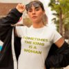 TUT-Slim-Fit-Round-T-Shirt-Short-Sleeve-Women-Off-White-T2RTW00OW00092-Quotations-The-king-is-Woman-Model