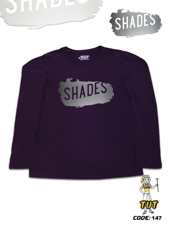 TUT-Slim-Fit-Round-Cotton-T-Shirt-Long-Sleeve-Women-Dark-Purple-T2RLW00DP00147-Printed-Silver-Quotations-Shades