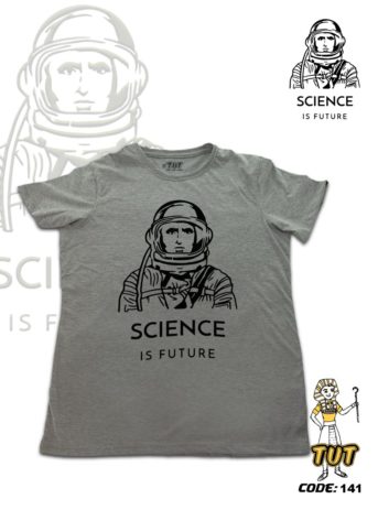 TUT-Slim-Fit-Round-Cotton-T-Shirt-Short-Sleeve-Men-Gray-T2RTM00GR00141-Printed-Balck-Space-Science-is-future