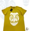 TUT-Slim-Fit-Round-Cotton-T-Shirt-Short-Sleeve-Men-Mustard-Yellow-T2RTM0MY00149-Printed-White-Salvador-Dali-Mask