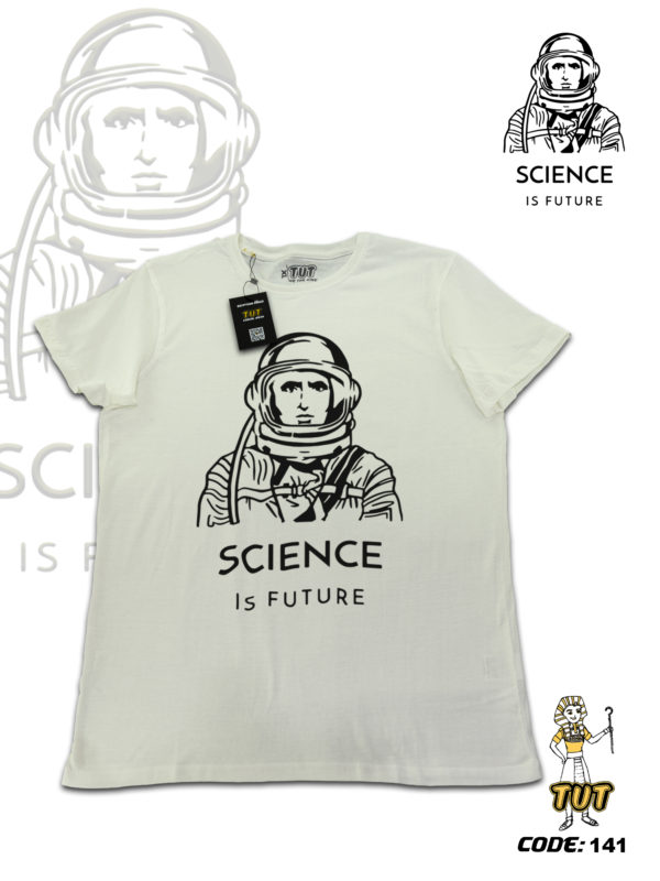 TUT-Slim-Fit-Round-Cotton-T-Shirt-Short-Sleeve-Men-Off-White-T2RTM00OW00141-Printed-Balck-Space-Science-is-future