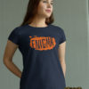 TUT-Slim-Fit-Round-Cotton-T-Shirt-Short-Sleeve-Women-Blue-Black-T2RTW00BB00148-Printed-Orange-Quotations-Enigma-Model